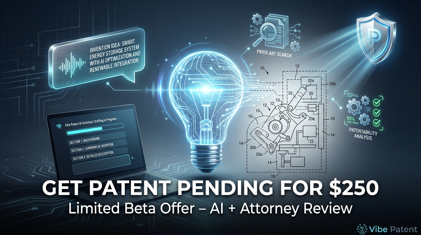 Patent Pending for $250 | Vibe Patent AI Beta Launch