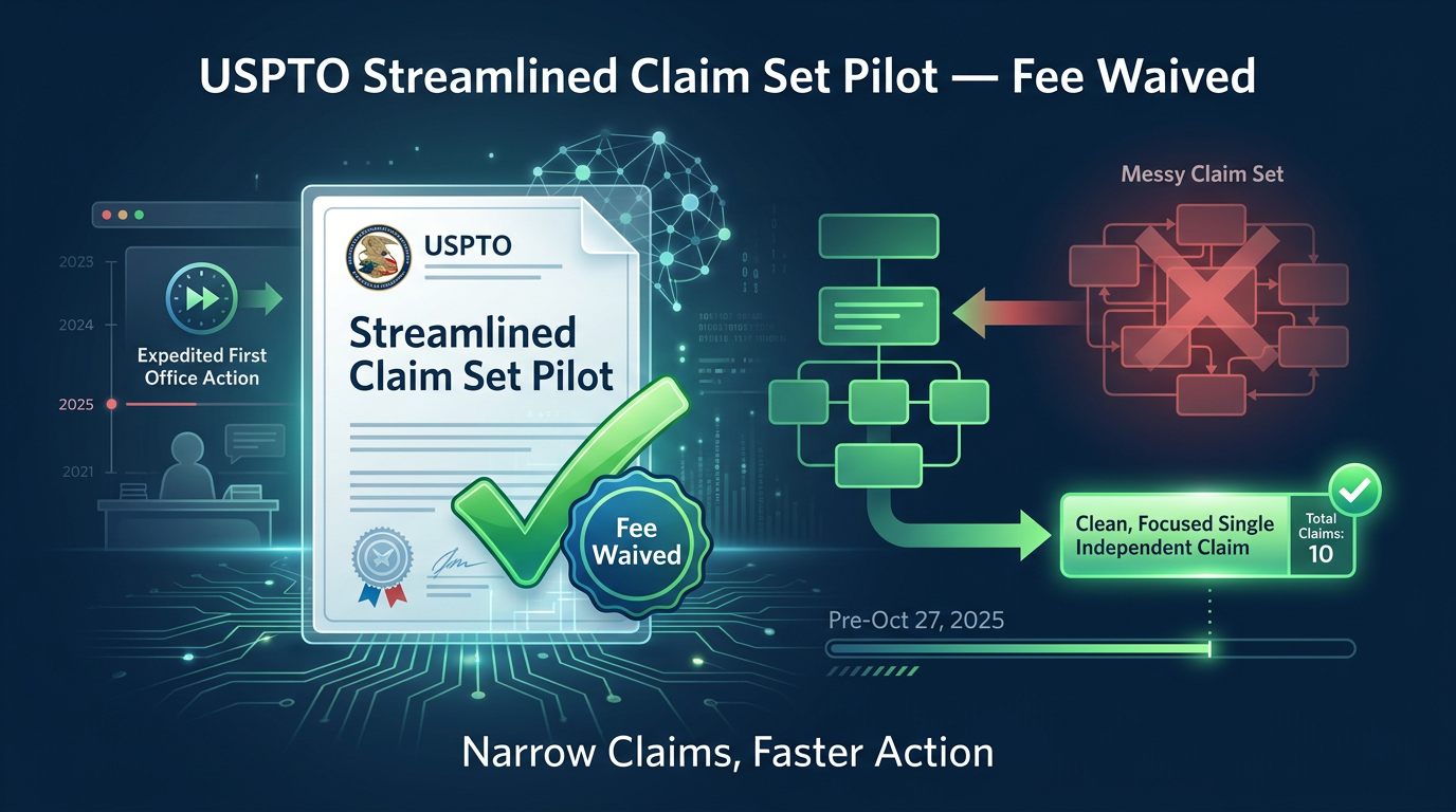 USPTO Waives Streamlined Claim Set Pilot Fee